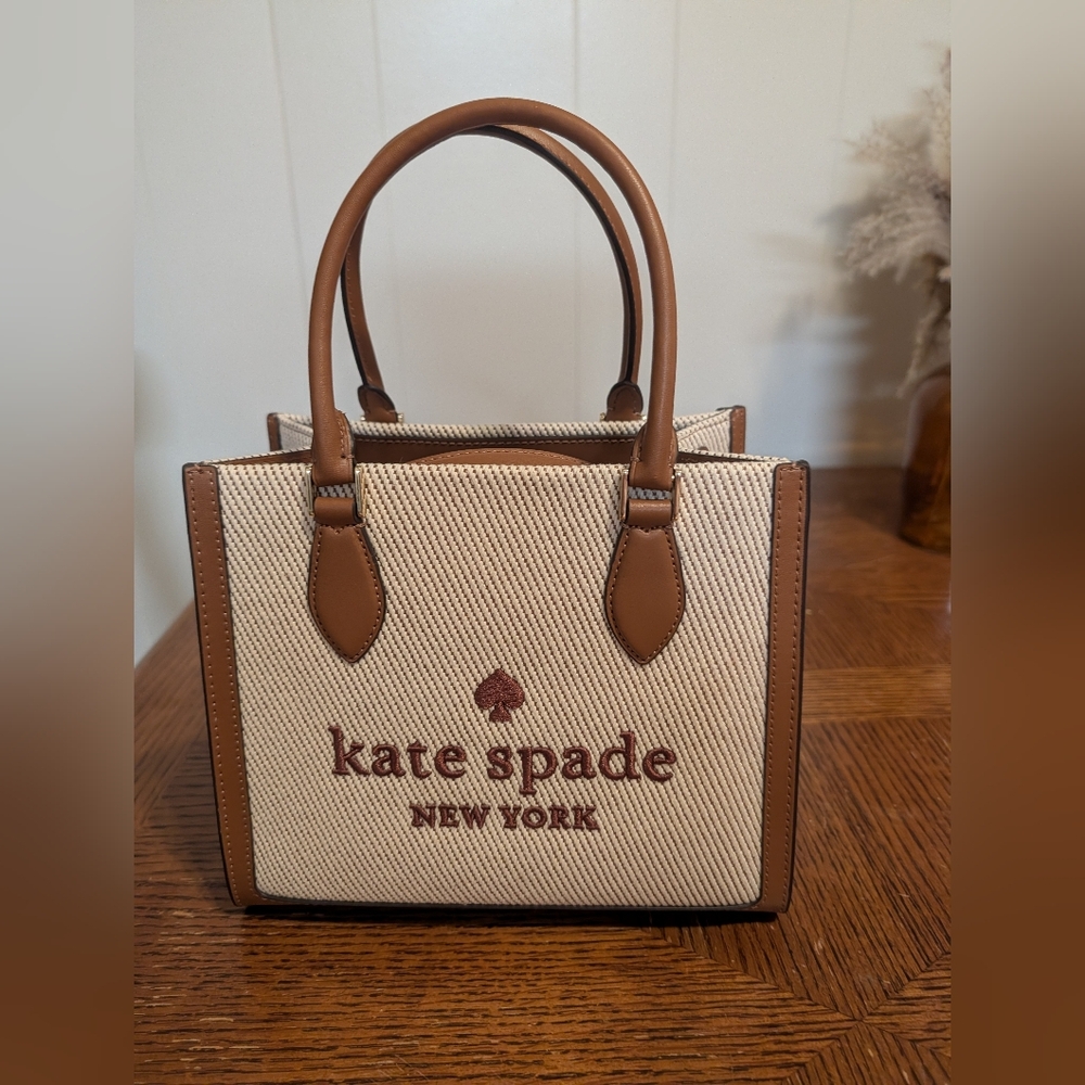 kate spade Cream and Brown Tote Bag